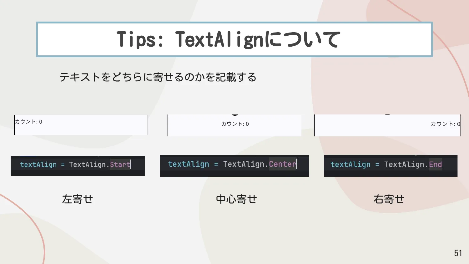 TextAlignについて