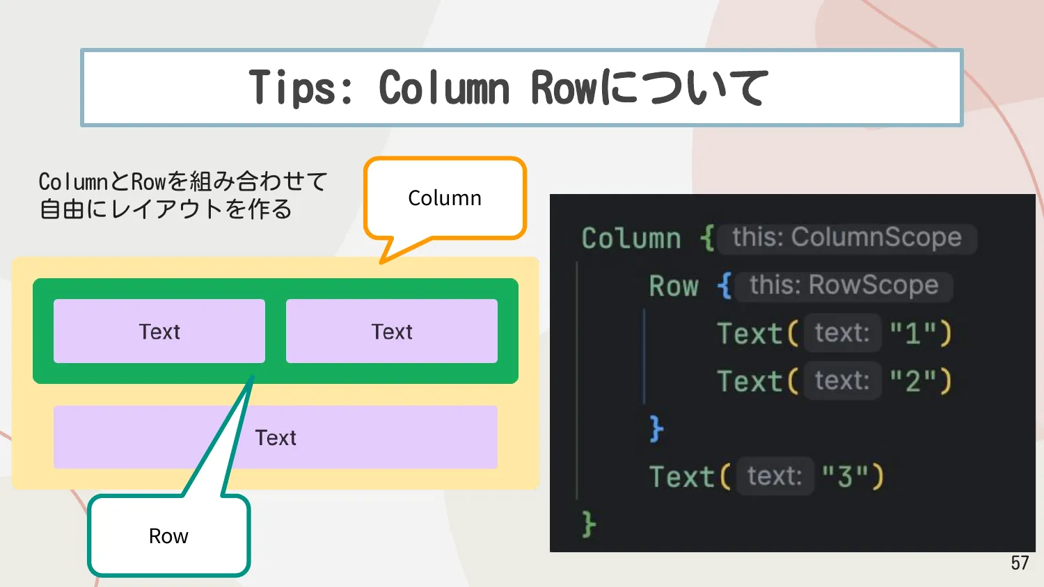 Column Rowの組み合わせ